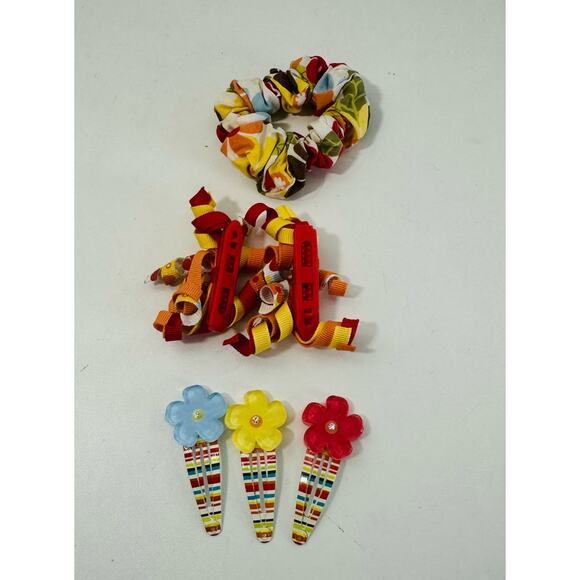 Gymboree Tropical Garden  -6 Piece Accessory Lot Elastic Barrette Scrunchie - Picture 5 of 5